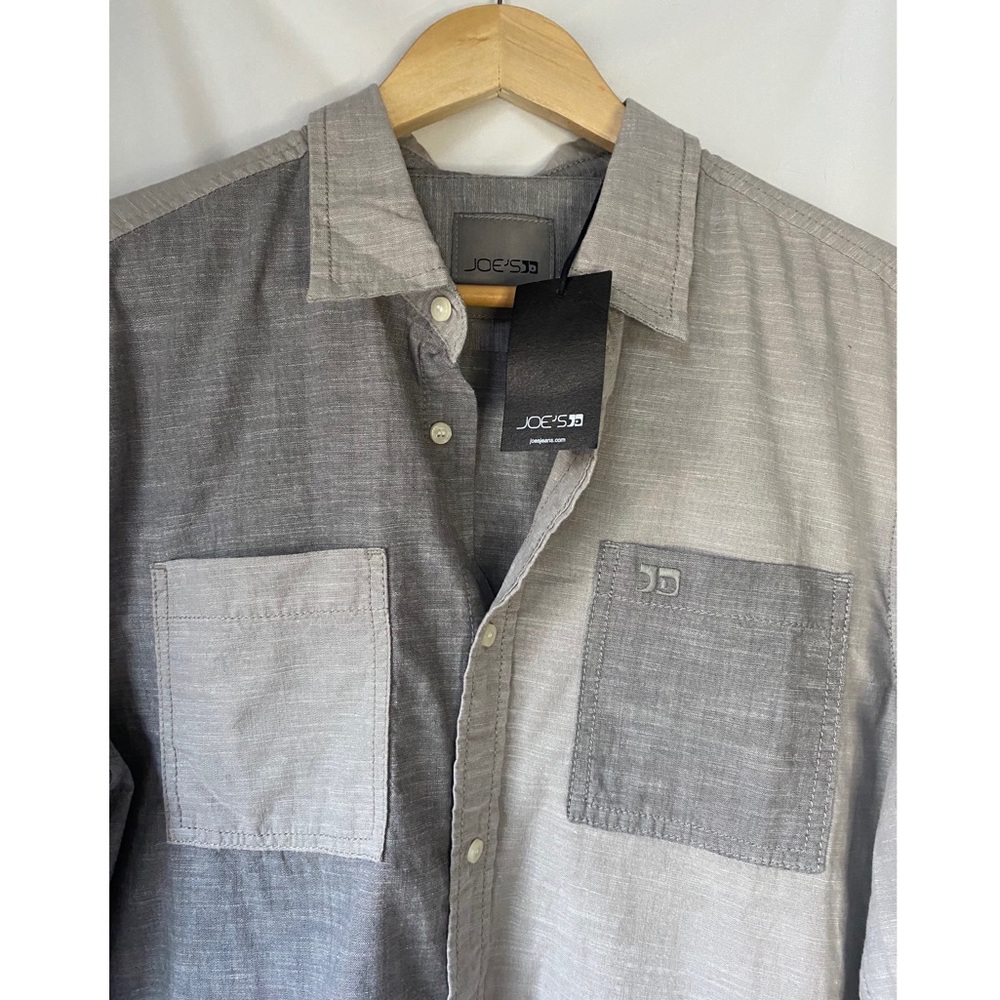 NWT Joe’s Jeans men’s grey, button down shirt. Size M - Picture 5 of 7